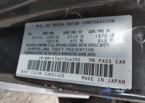 2016 Mazda Mazda3 I Touring из США, поврежденный, VIN JM1BM1V76G1346390